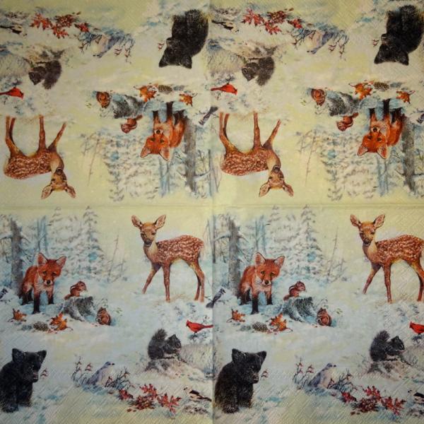 057 Tiere Herbst - 3-lagig - Nouveau